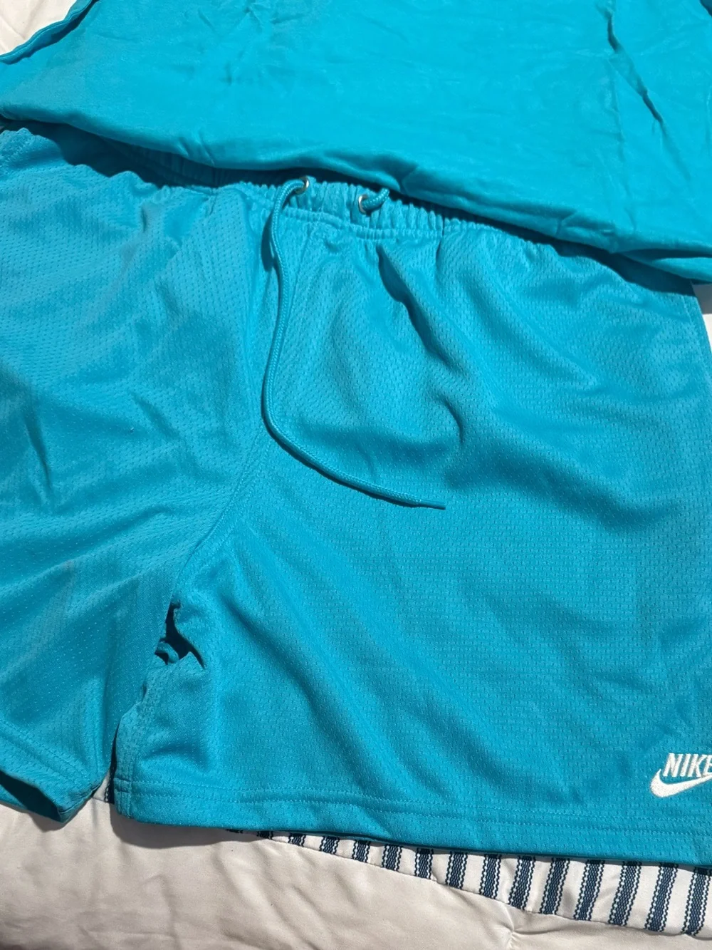 Nike Turquoise Two-Piece Logo Tee and Shorts Set - Picture 3 of 3